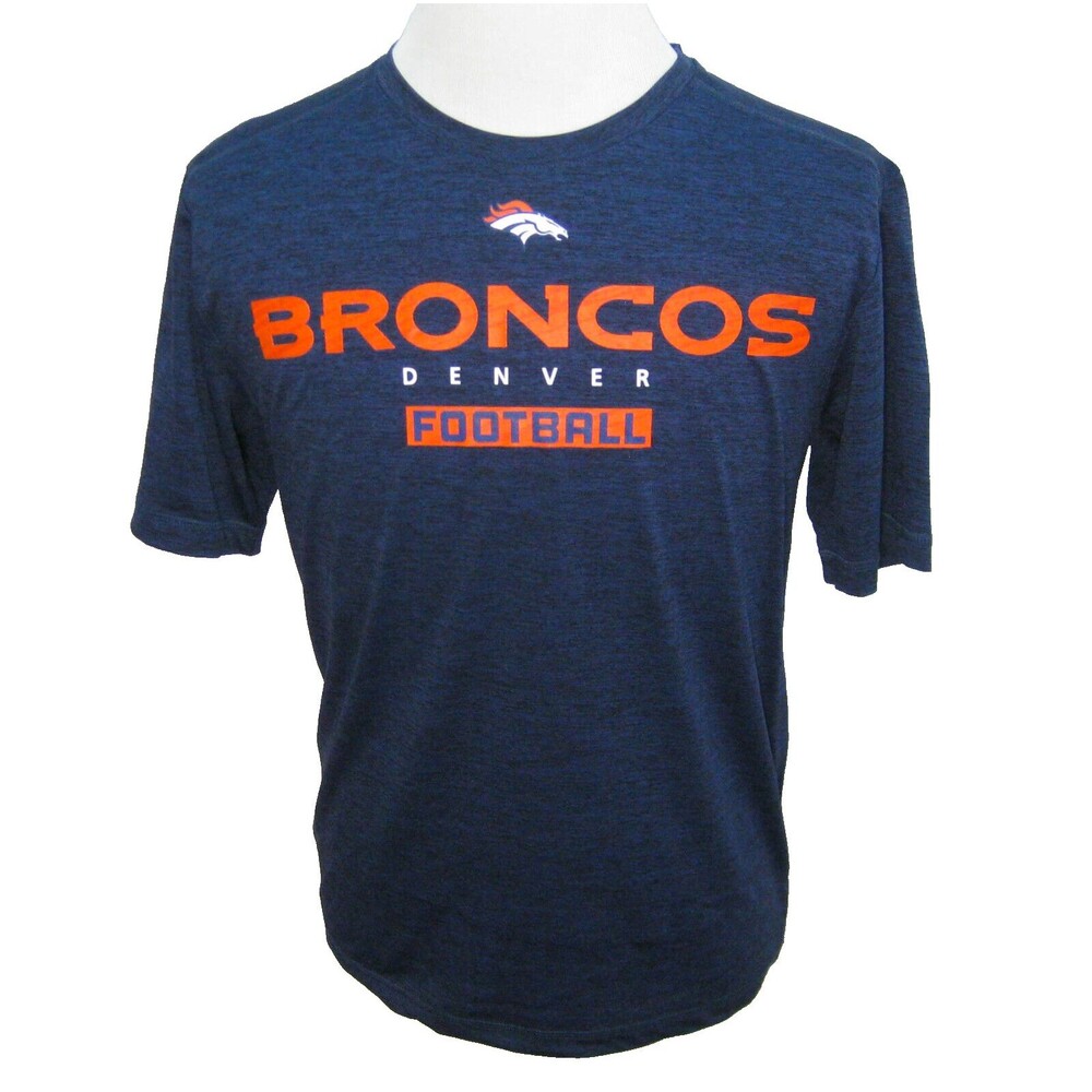 DENVER BRONCOS Mens (Size Medium) Blue Short Sleeve Graphic T-Shirt NFL Football